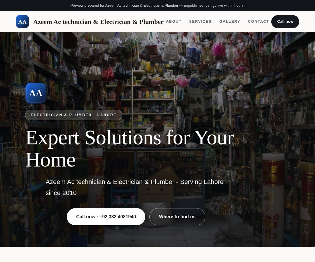 Azeem Ac technician & Electrician & Plumber