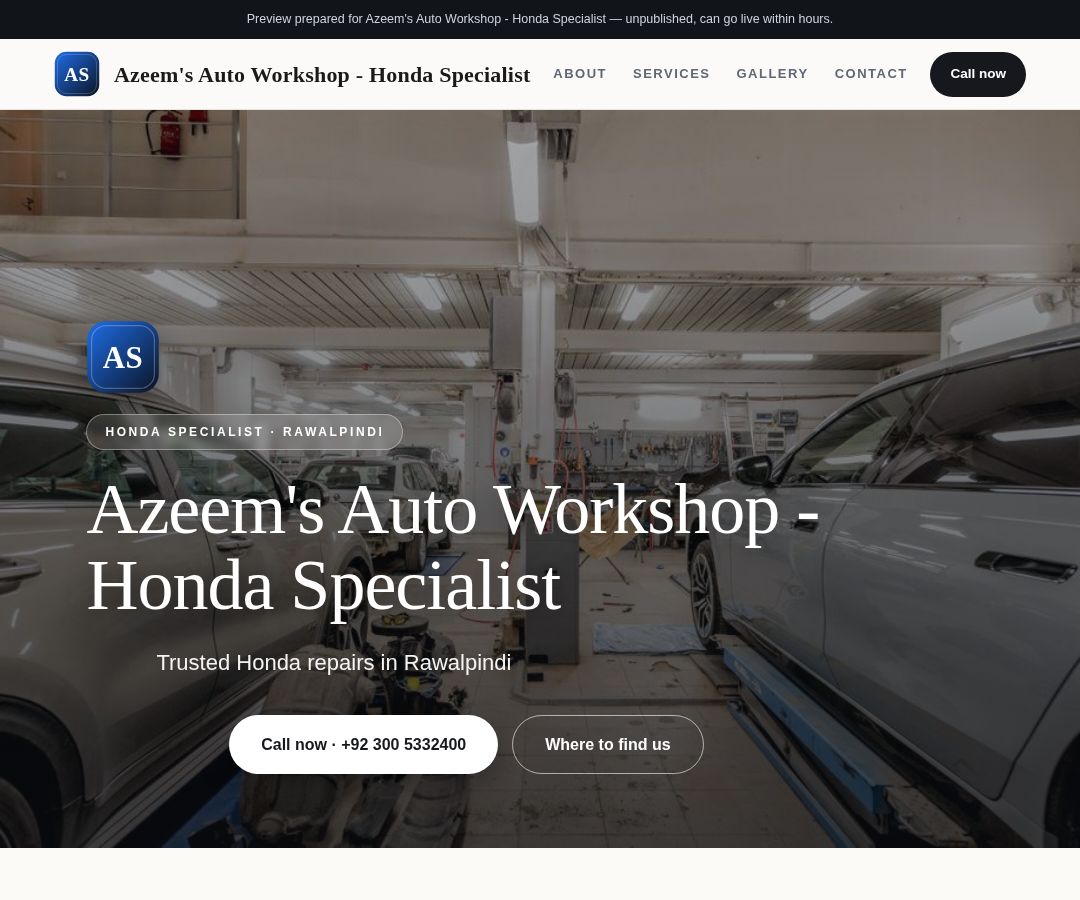 Azeem's Auto Workshop - Honda Specialist