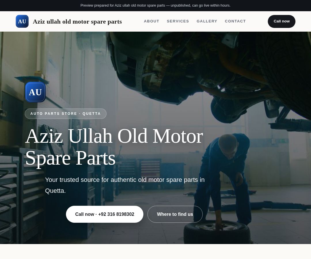 Aziz ullah old motor spare parts