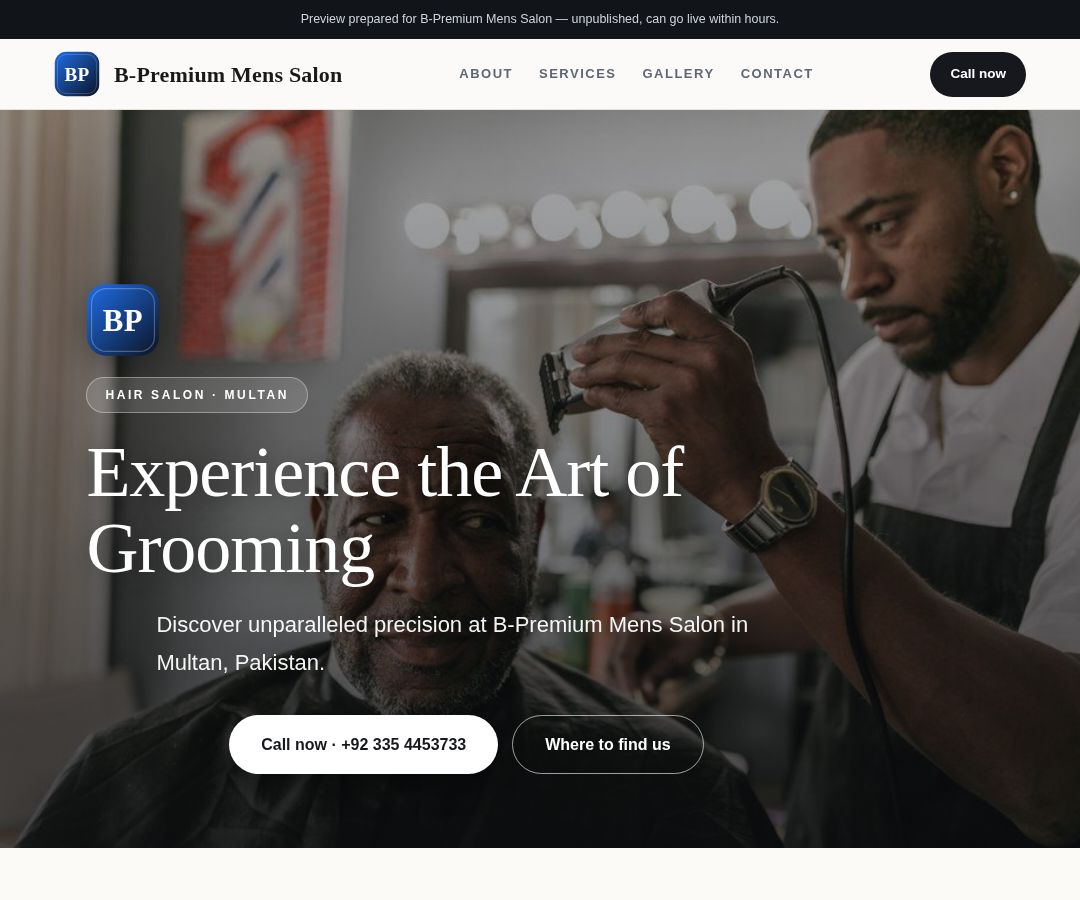 B-Premium Mens Salon