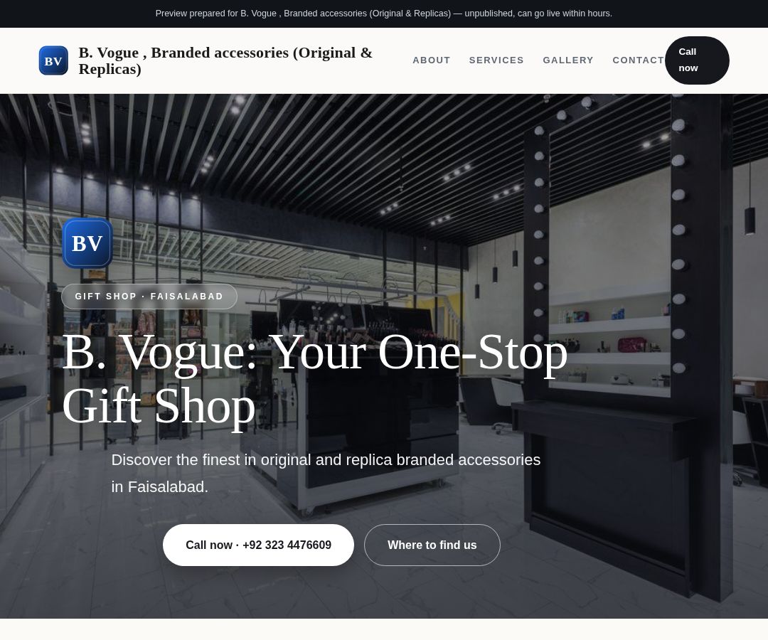 B. Vogue , Branded accessories (Original & Replicas)