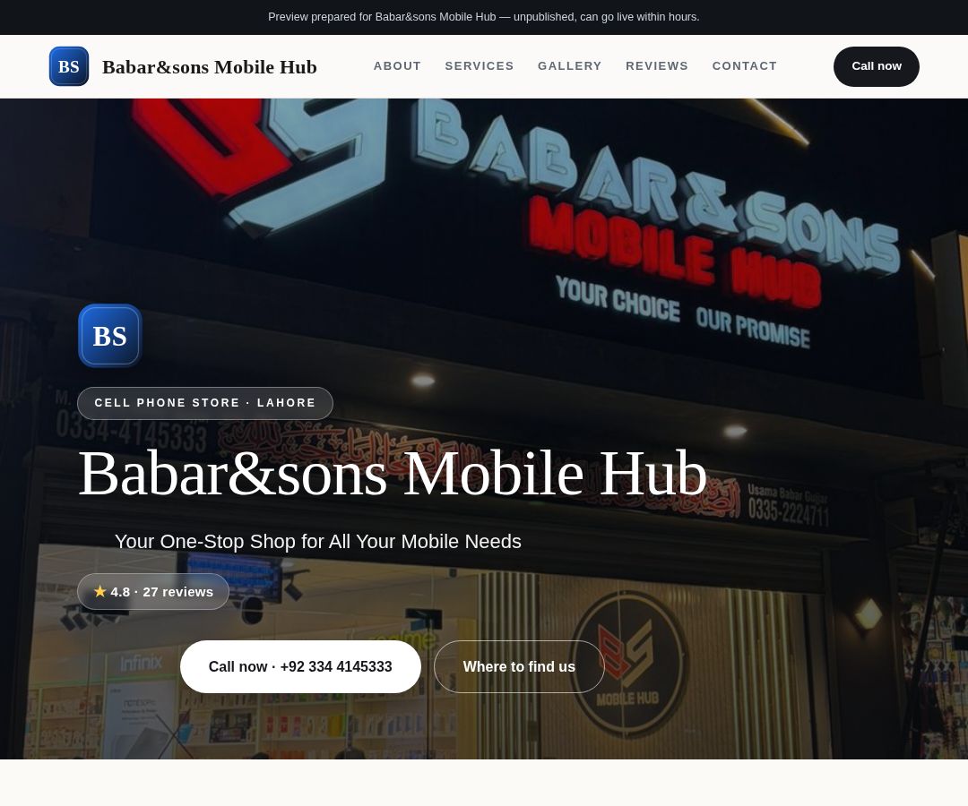 Babar&sons Mobile Hub