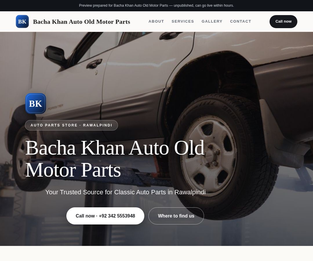 Bacha Khan Auto Old Motor Parts