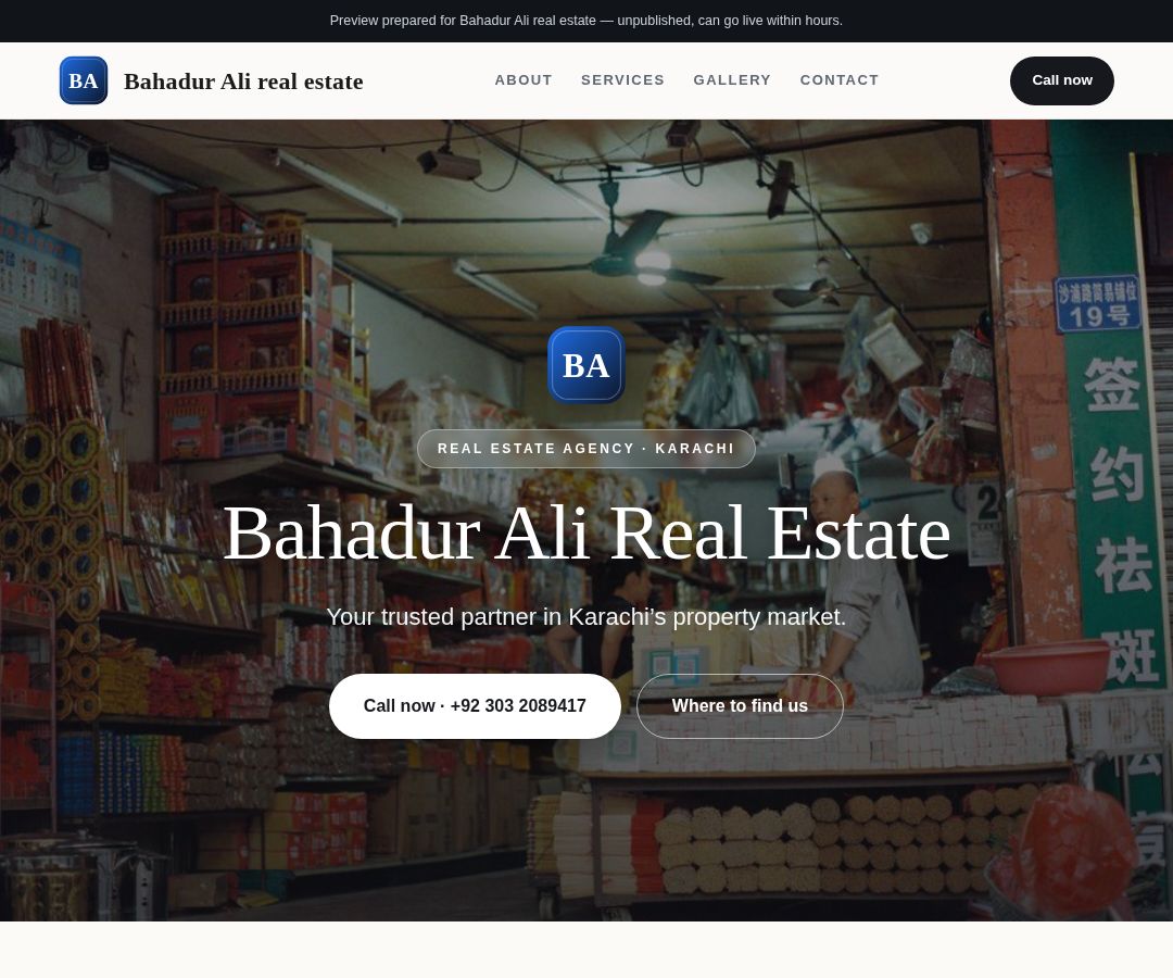 Bahadur Ali real estate