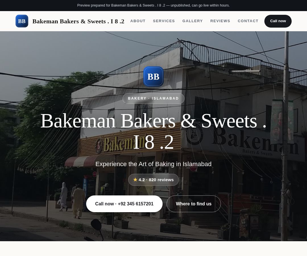 Bakeman Bakers & Sweets . I 8 .2