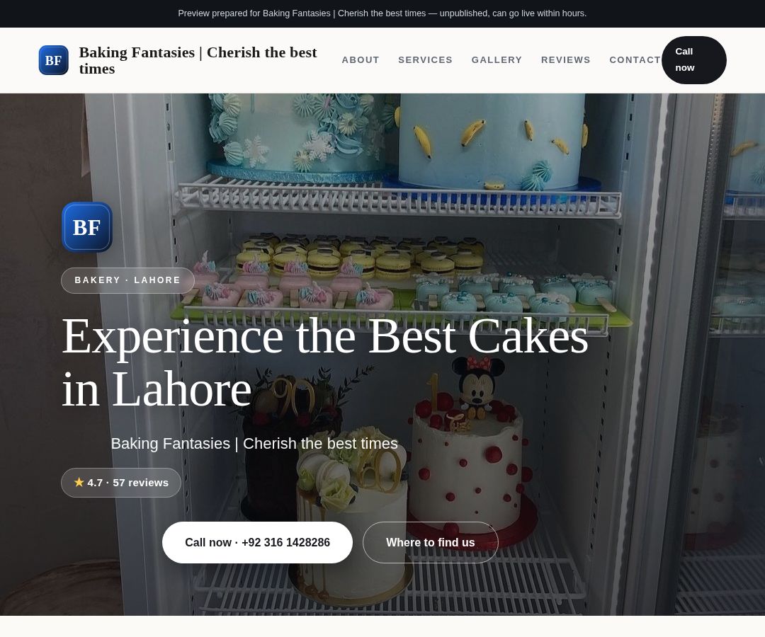 Baking Fantasies | Cherish the best times