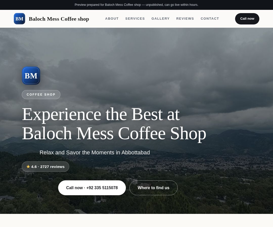 Baloch Mess Coffee shop
