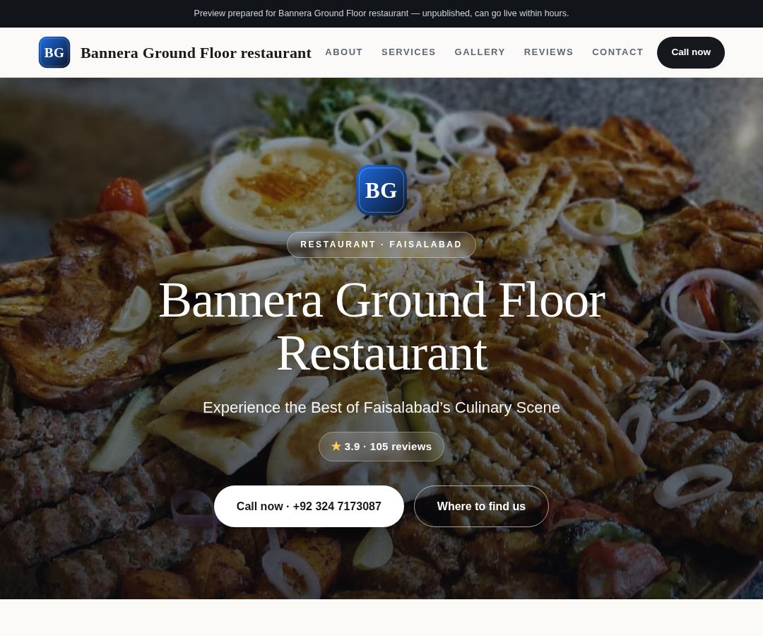 Bannera Ground Floor restaurant