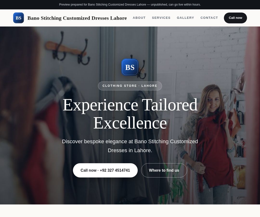 Bano Stitching Customized Dresses Lahore