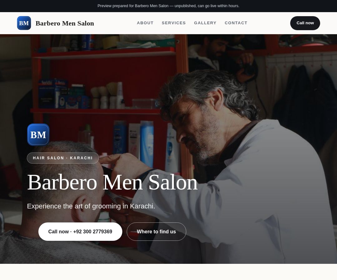 Barbero Men Salon