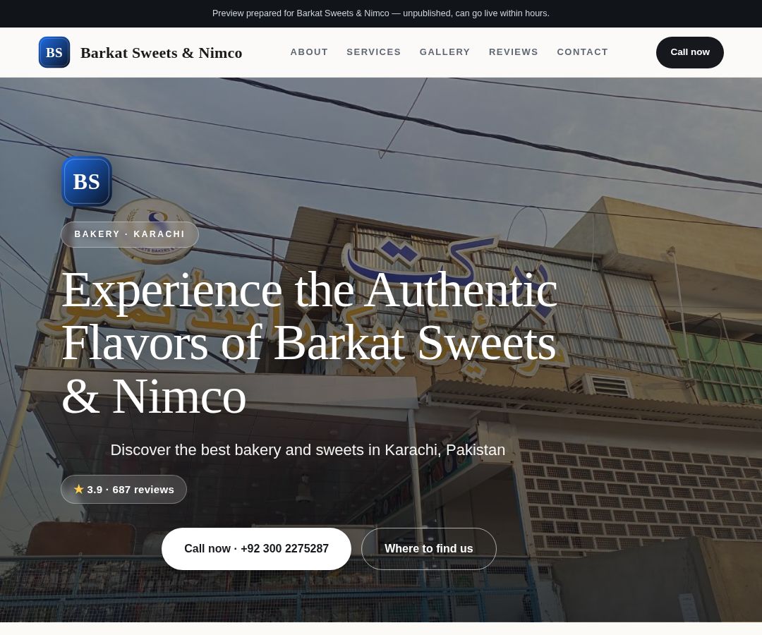 Barkat Sweets & Nimco