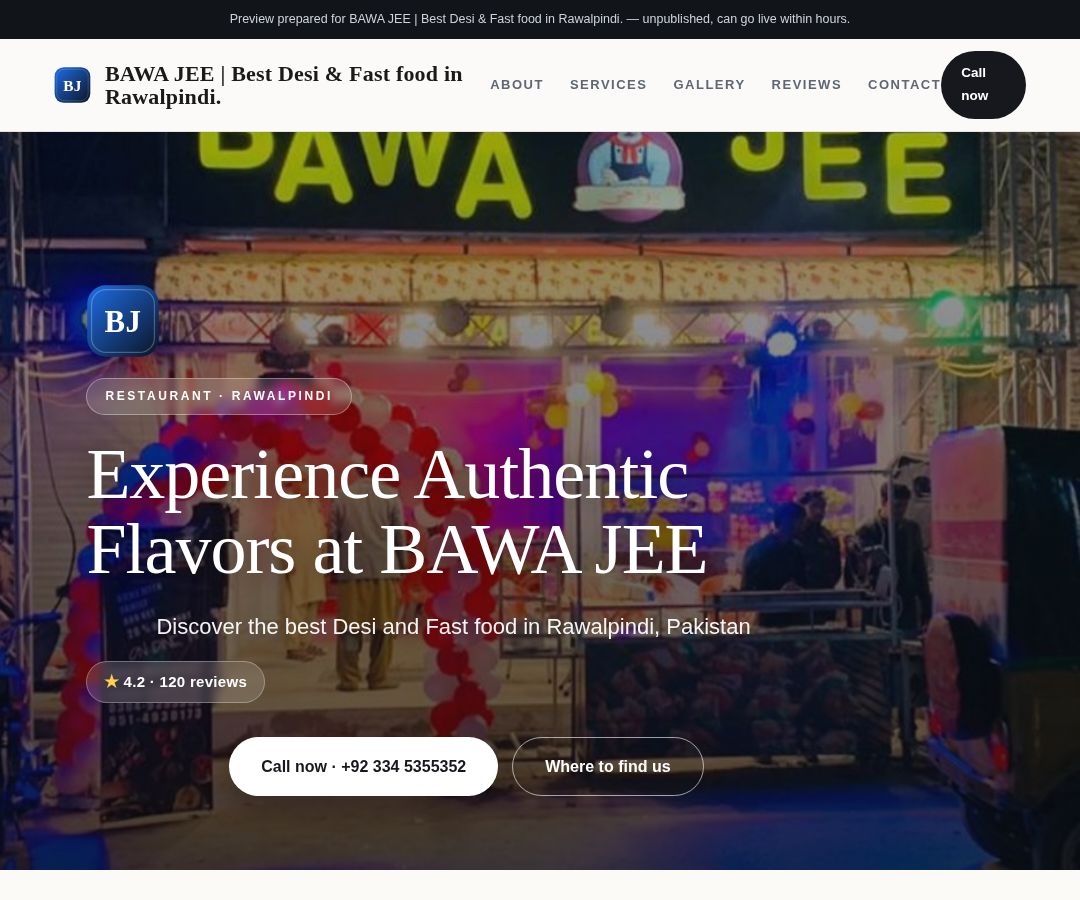BAWA JEE | Best Desi & Fast food in Rawalpindi.