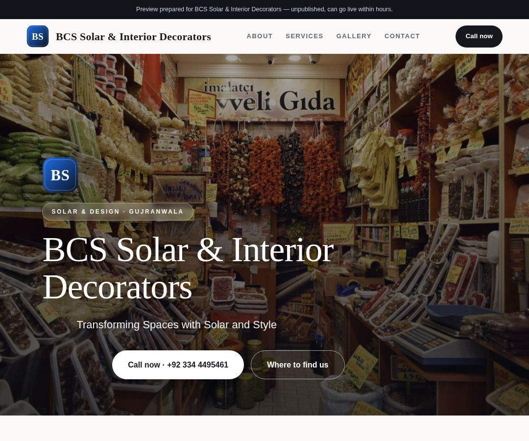 BCS Solar & Interior Decorators