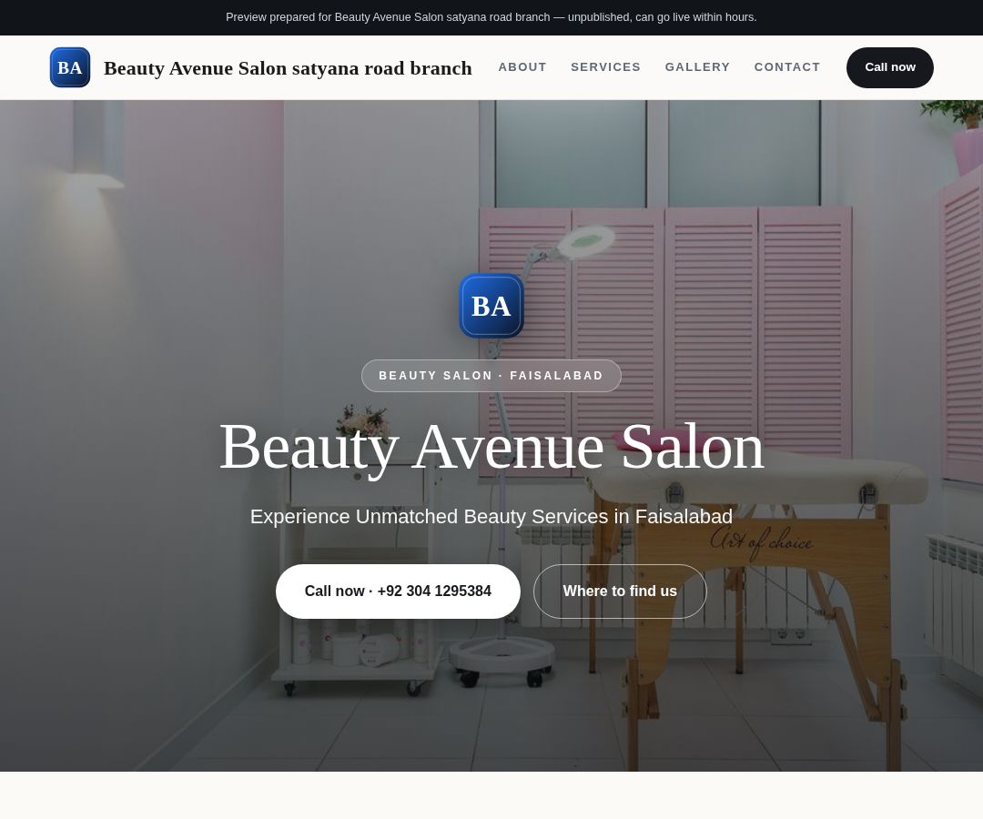 Beauty Avenue Salon satyana road branch