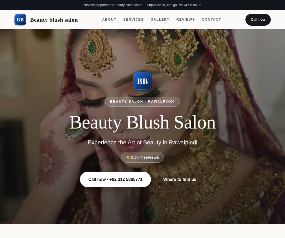 Beauty blush salon