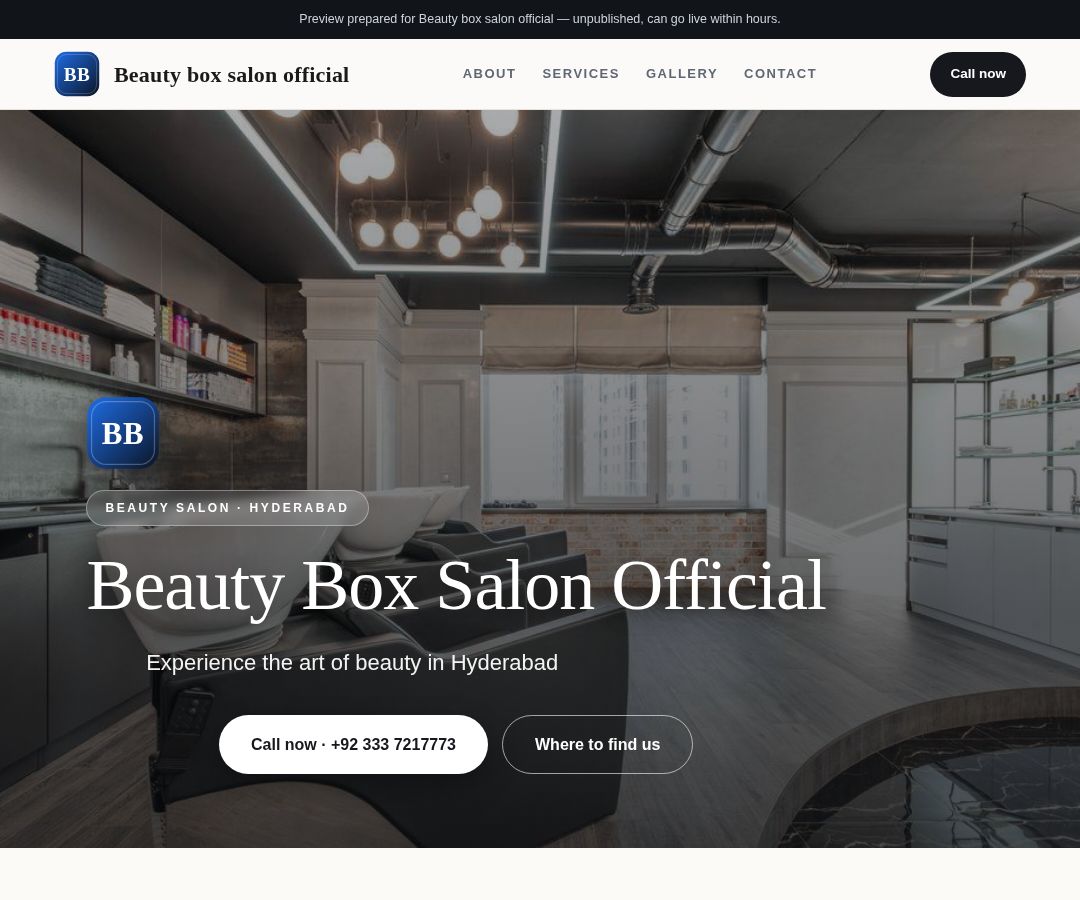 Beauty box salon official