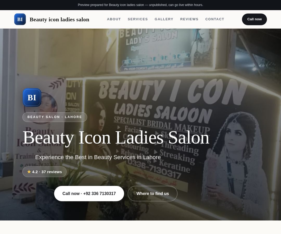 Beauty icon ladies salon