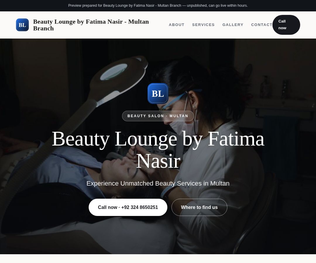 Beauty Lounge by Fatima Nasir - Multan Branch