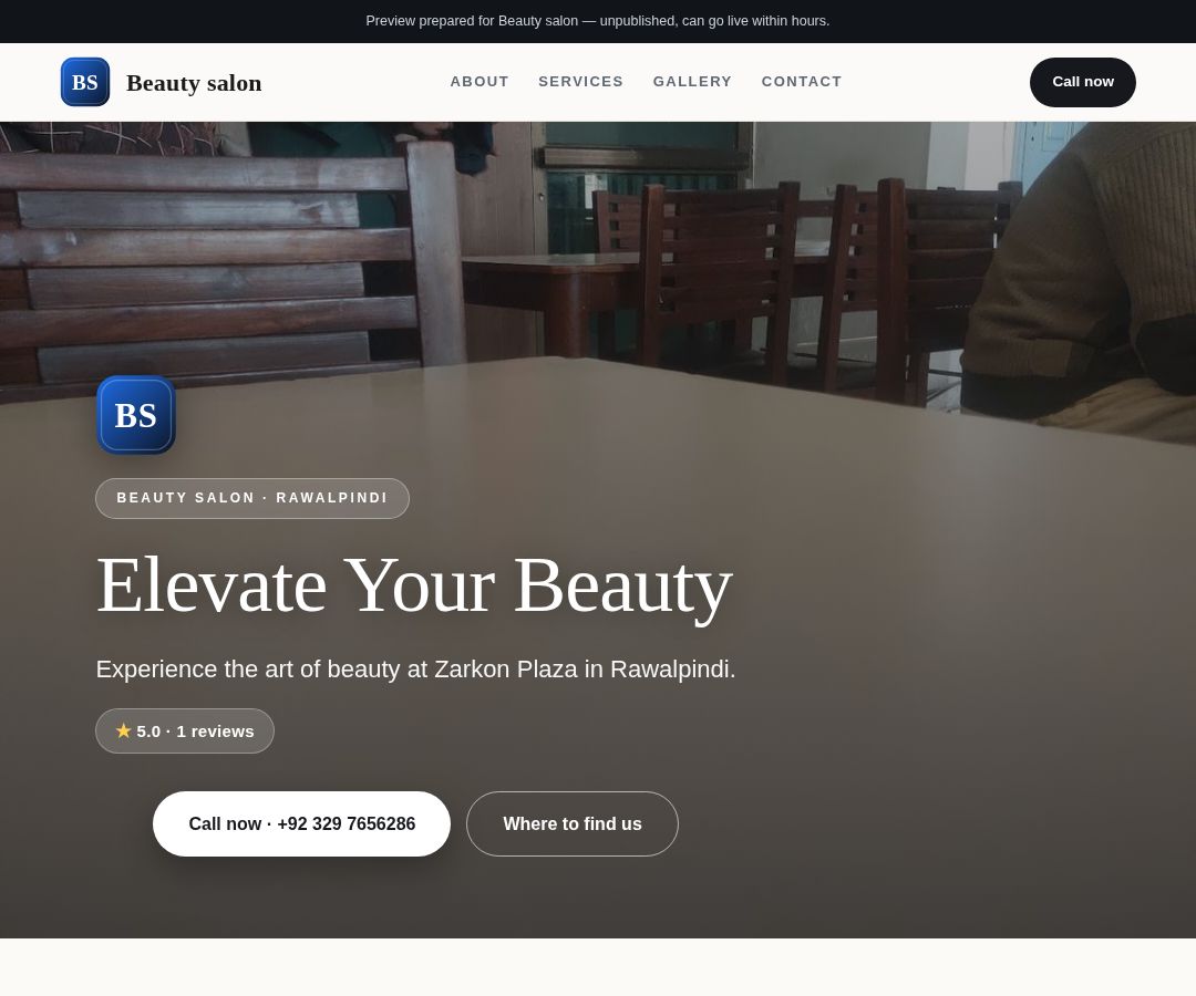 Beauty salon