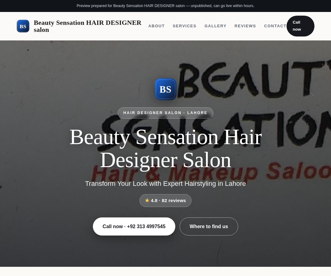 Beauty Sensation HAIR DESIGNER salon