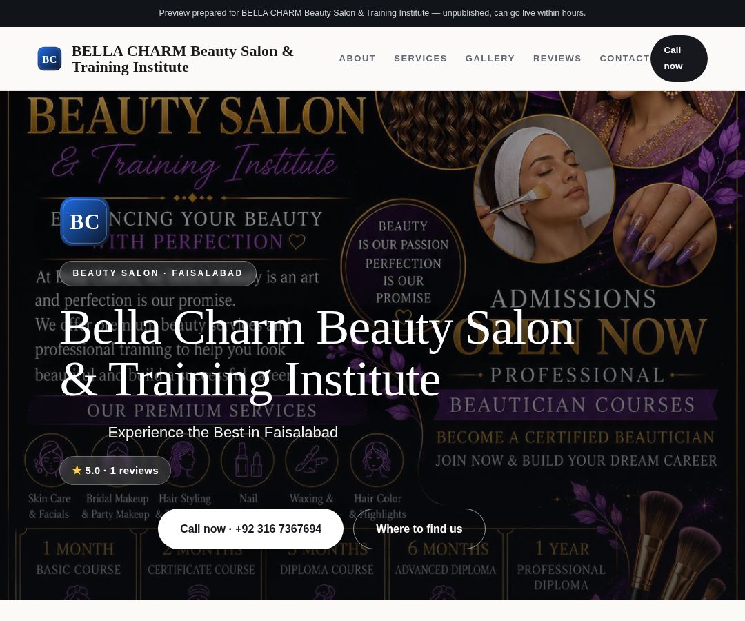 BELLA CHARM Beauty Salon & Training Institute