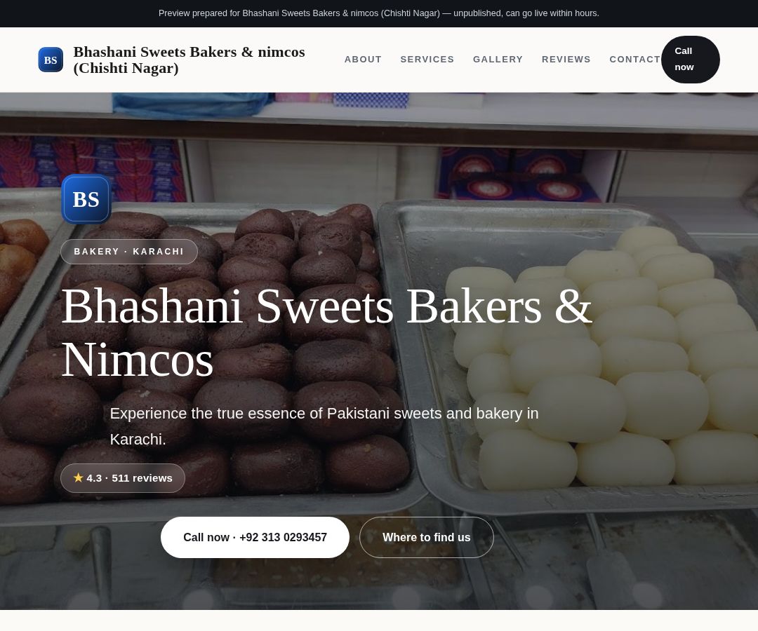 Bhashani Sweets Bakers & nimcos (Chishti Nagar)