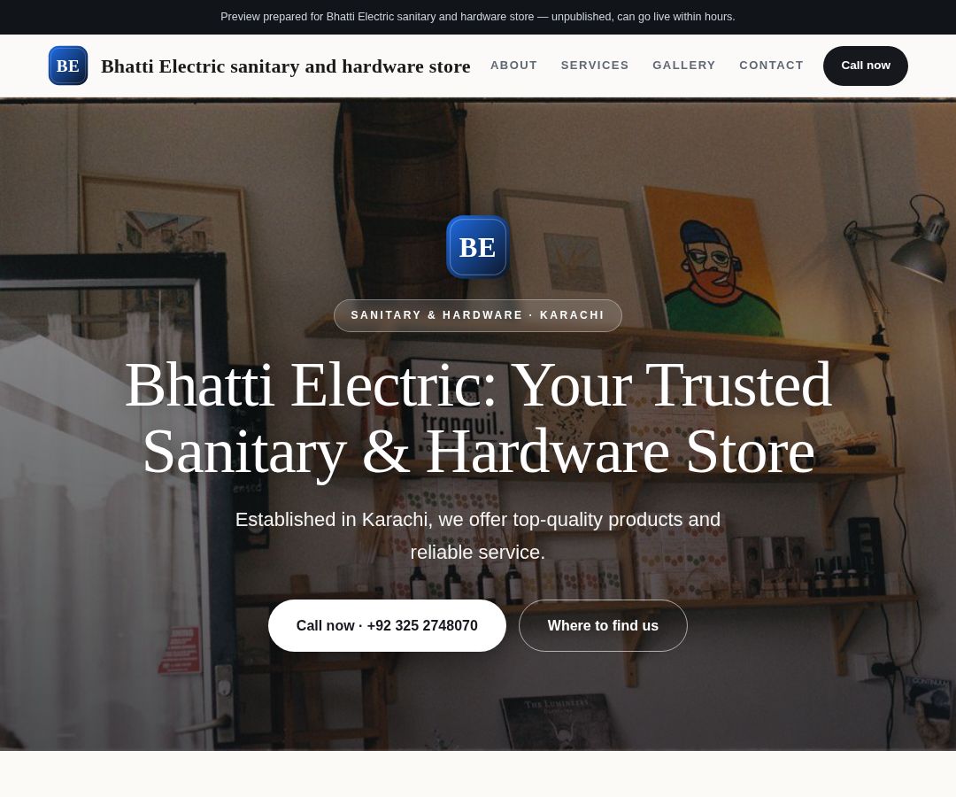 Bhatti Electric sanitary and hardware store