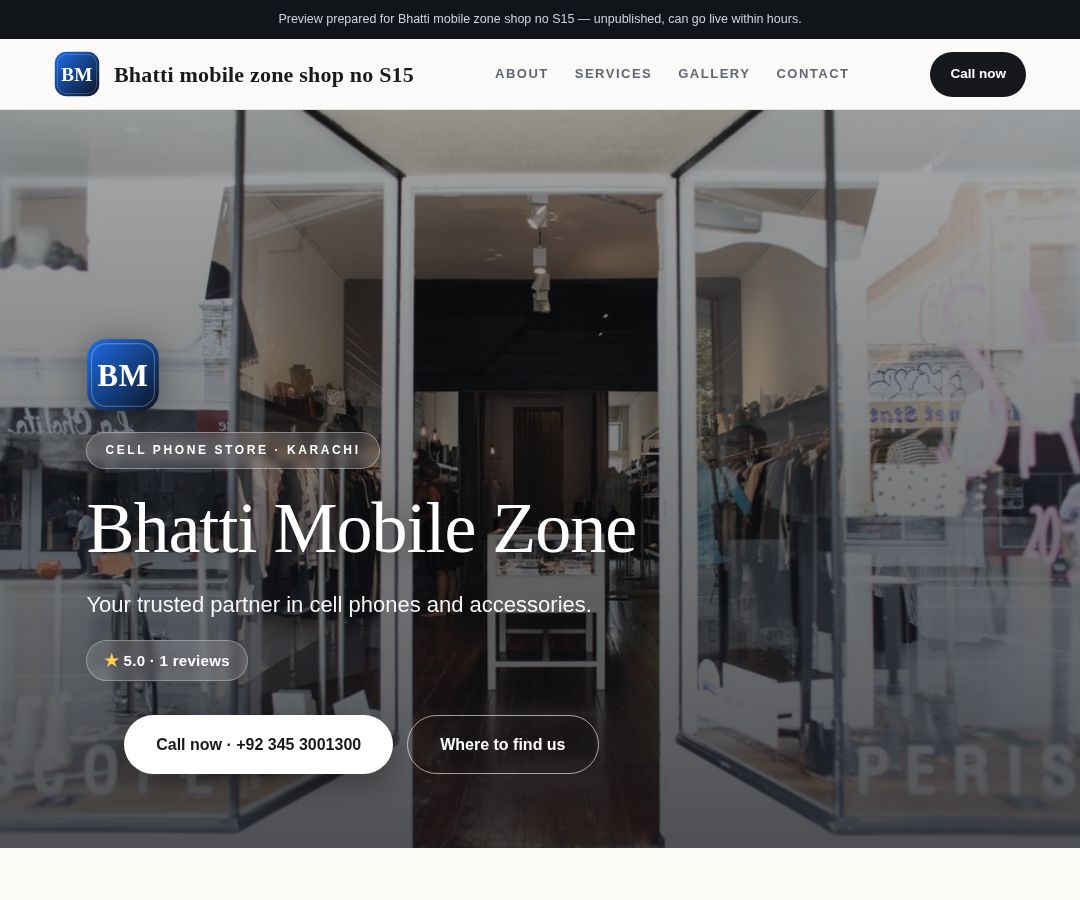 Bhatti mobile zone shop no S15