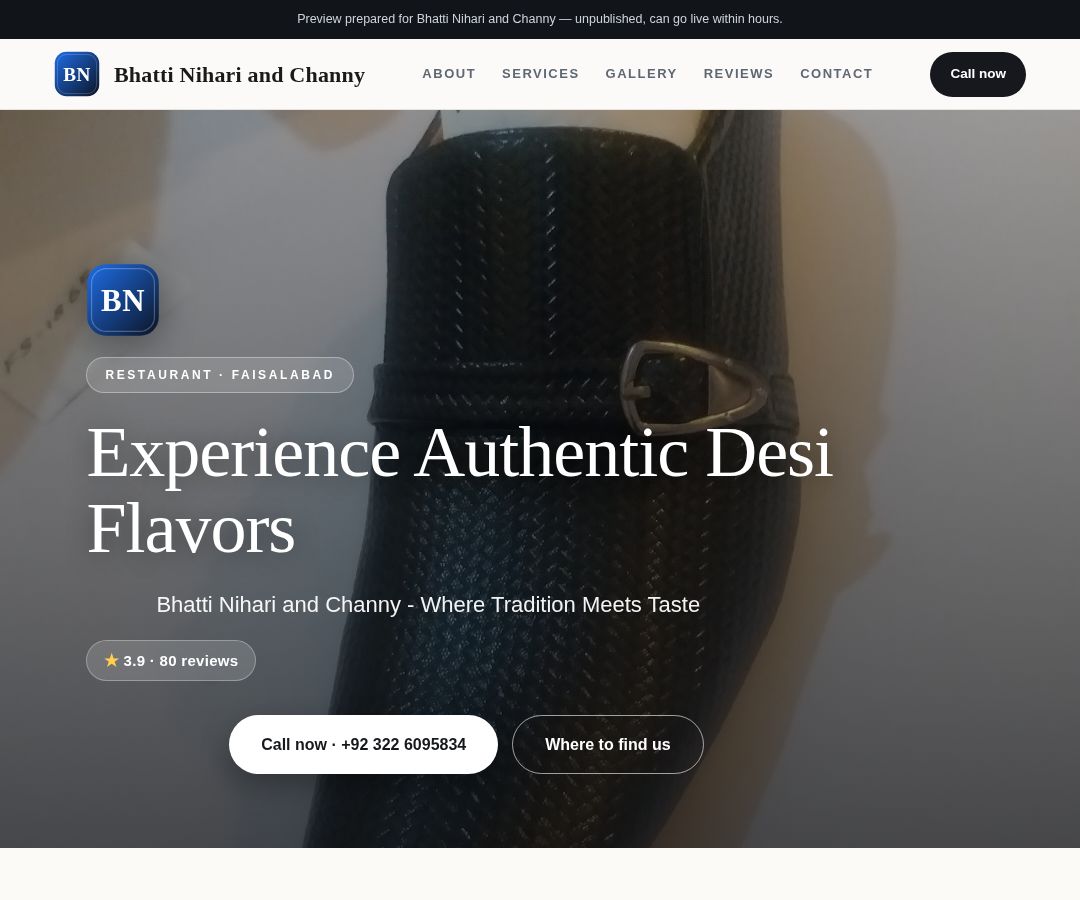 Bhatti Nihari and Channy