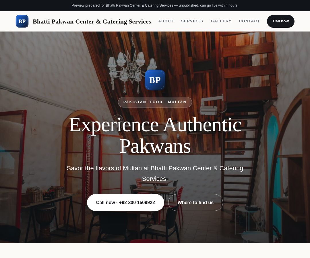 Bhatti Pakwan Center & Catering Services