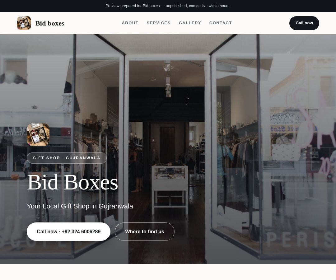 Bid boxes