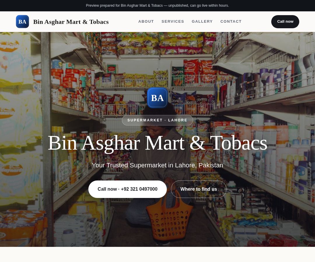 Bin Asghar Mart & Tobacs