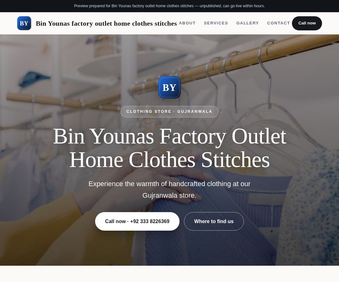 Bin Younas factory outlet home clothes stitches