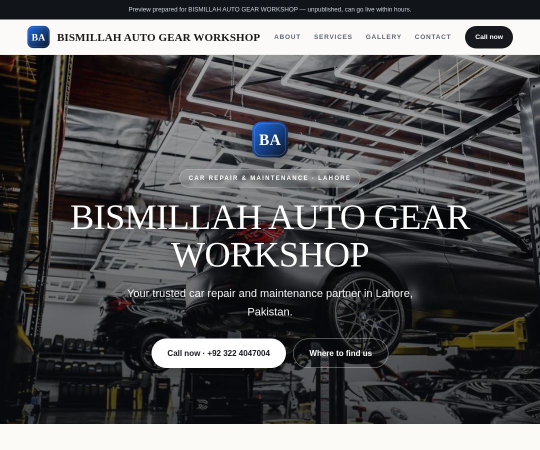 BISMILLAH AUTO GEAR WORKSHOP
