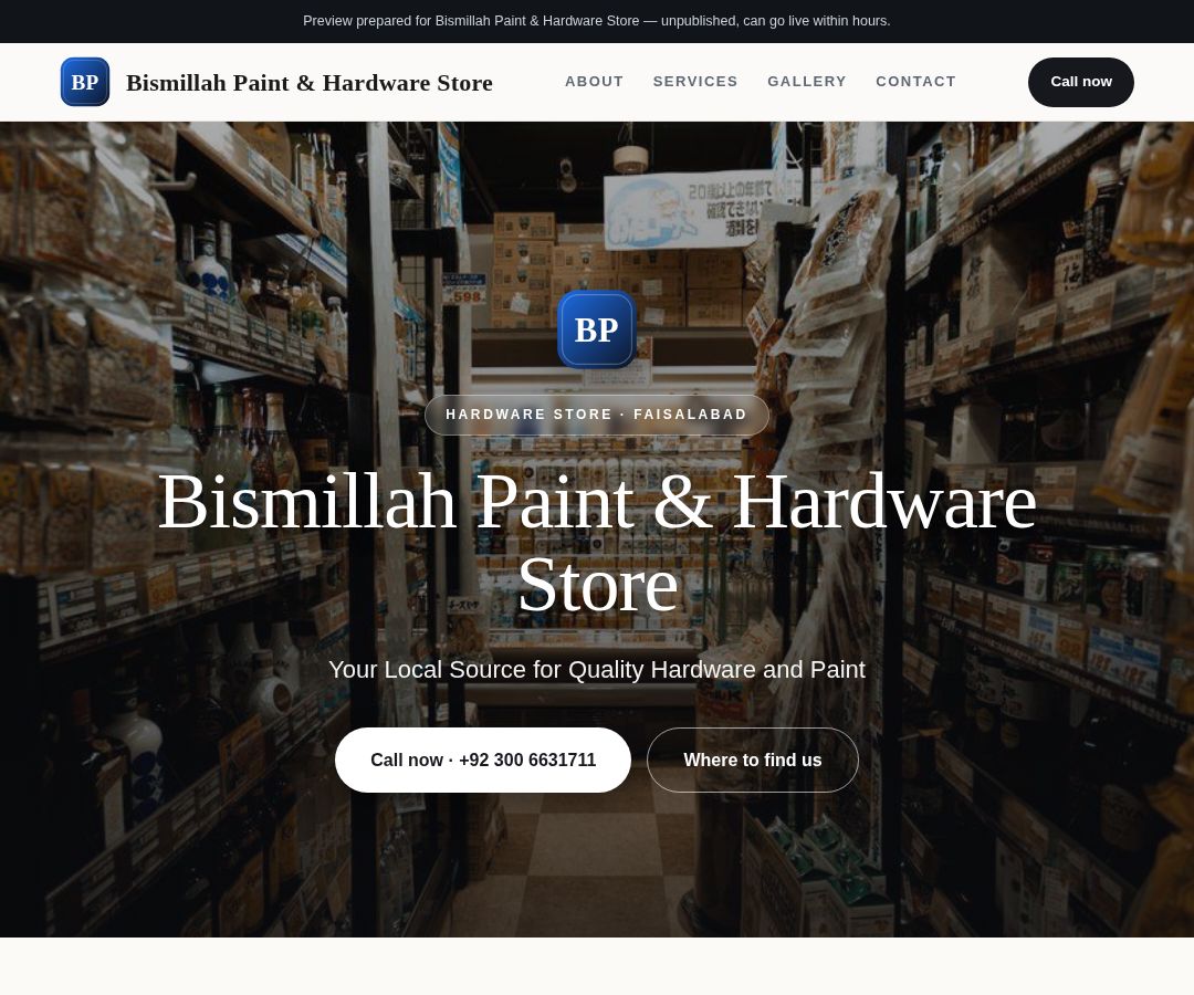 Bismillah Paint & Hardware Store