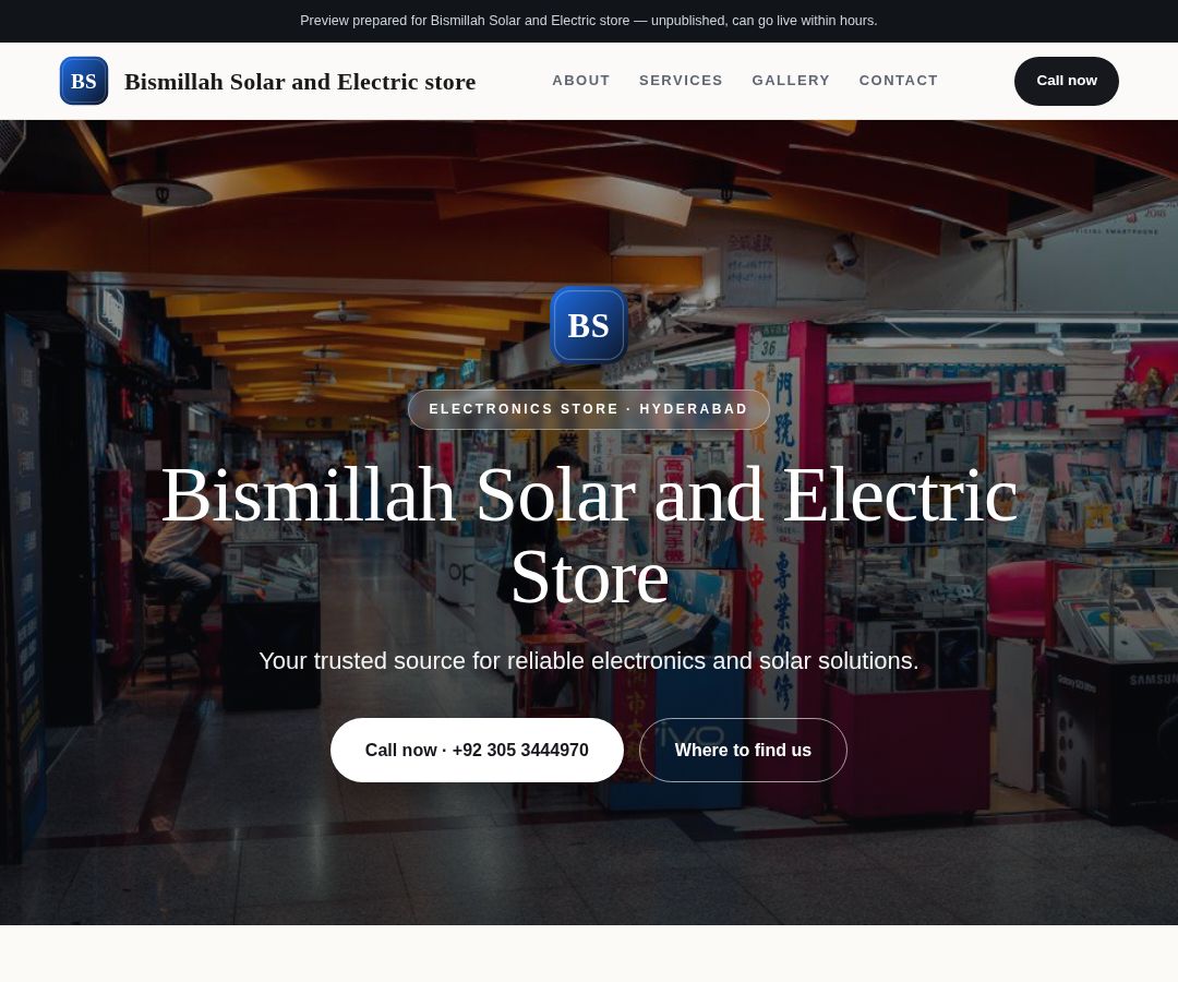 Bismillah Solar and Electric store