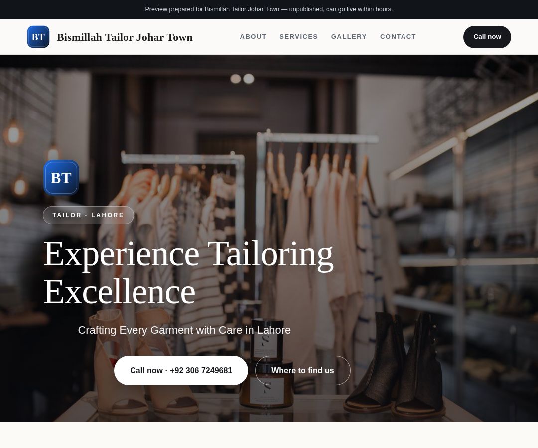 Bismillah Tailor Johar Town