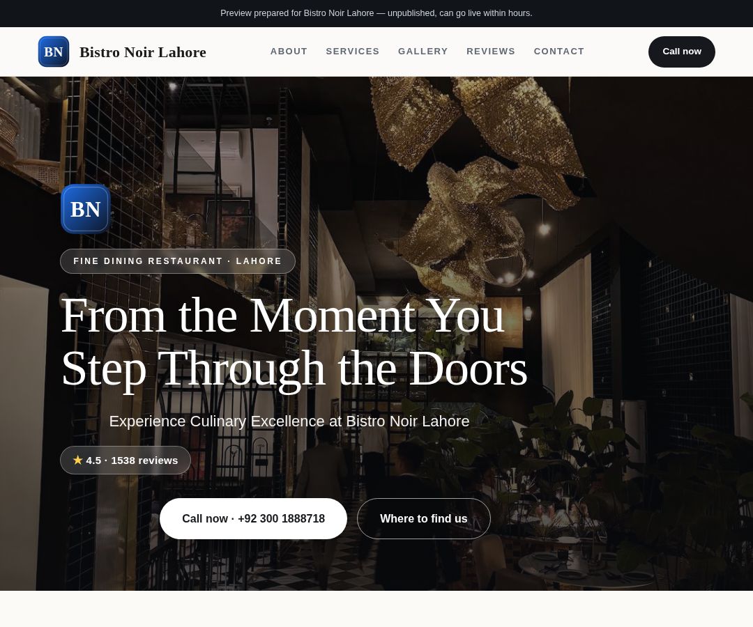Bistro Noir Lahore