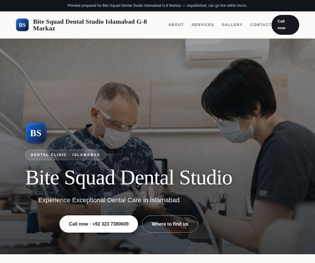 Bite Squad Dental Studio Islamabad G-8 Markaz