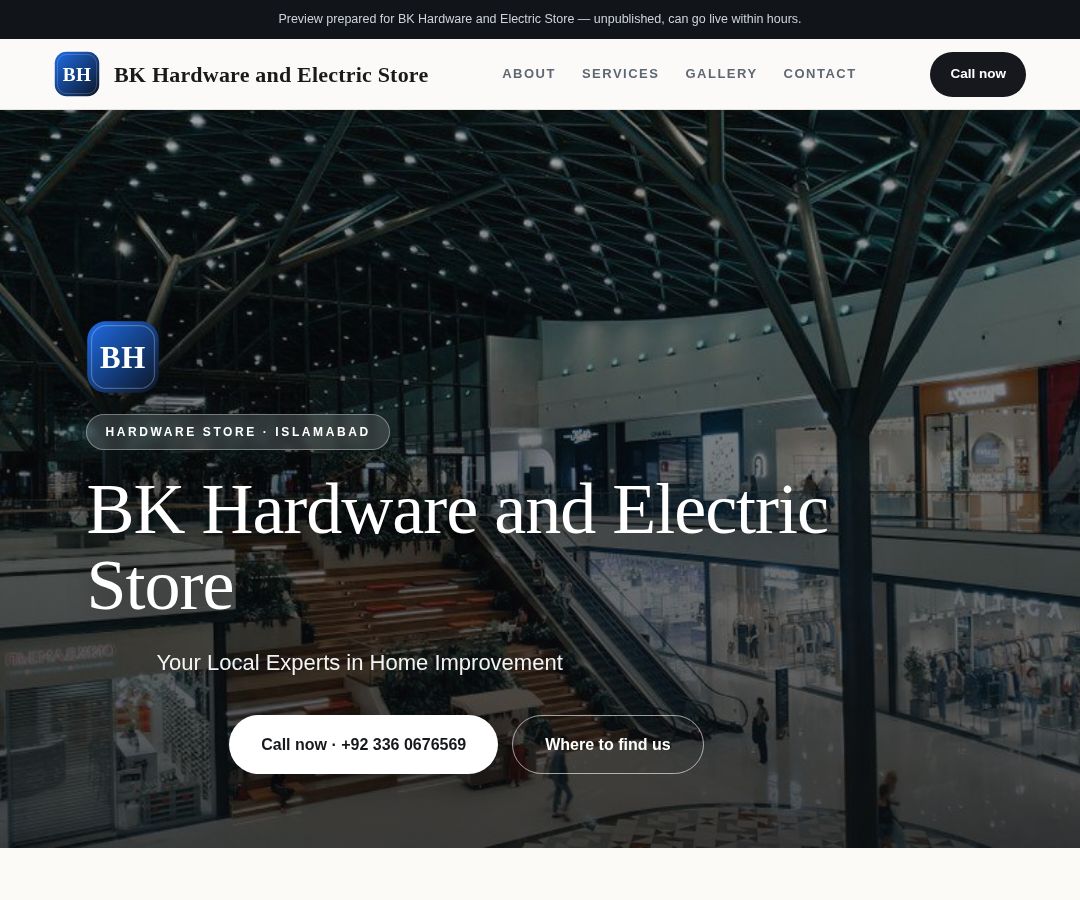 BK Hardware and Electric Store