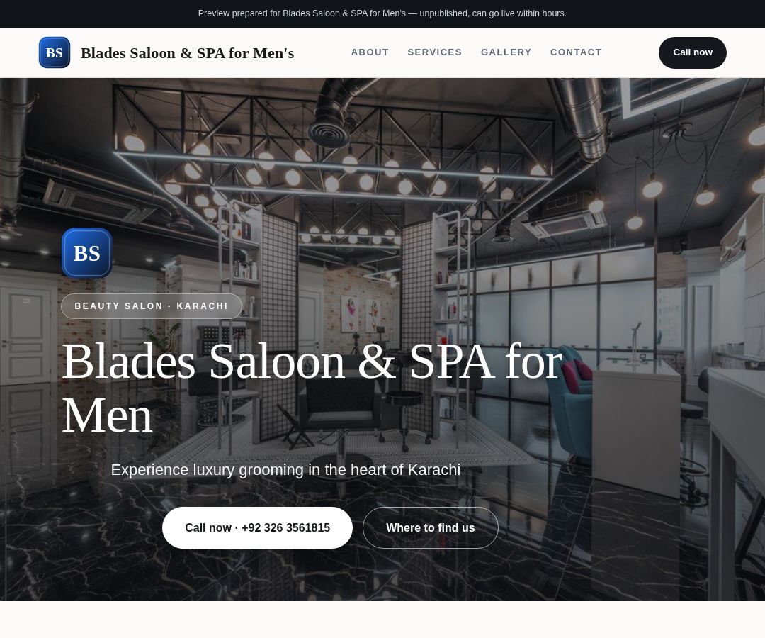 Blades Saloon & SPA for Men's