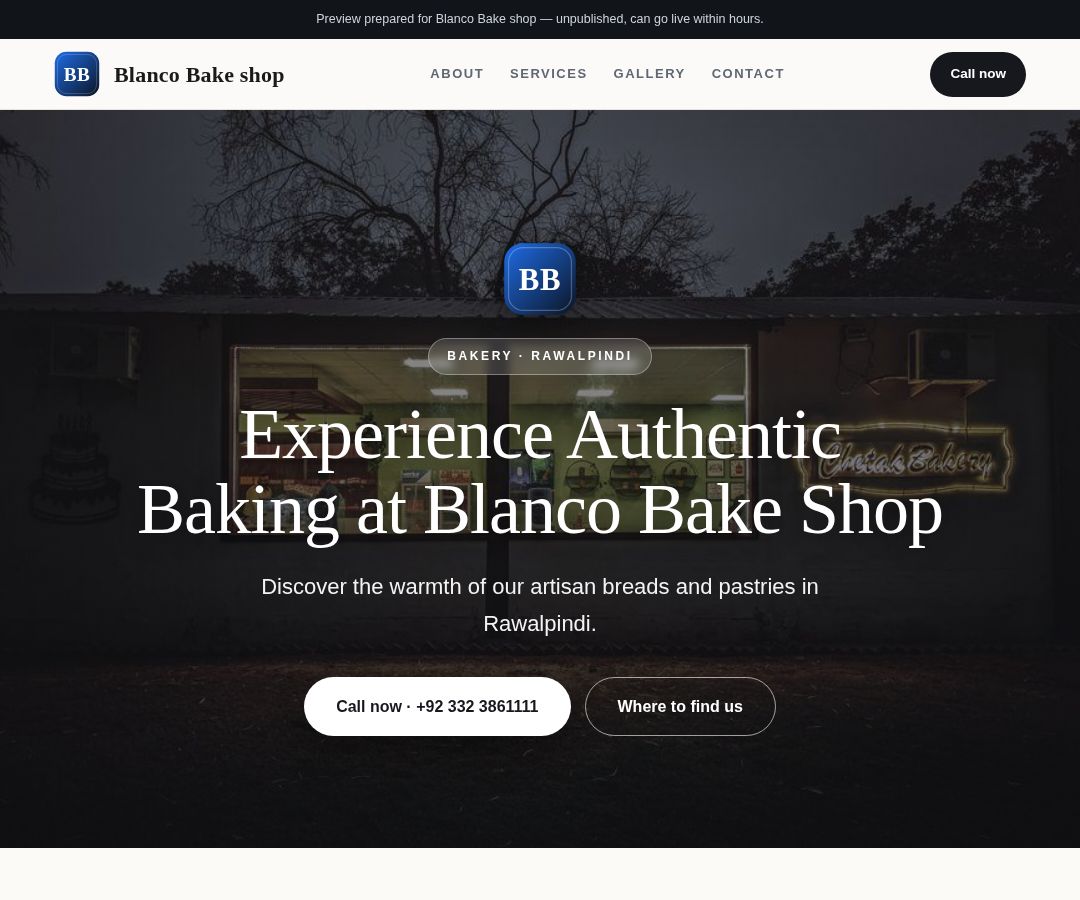 Blanco Bake shop