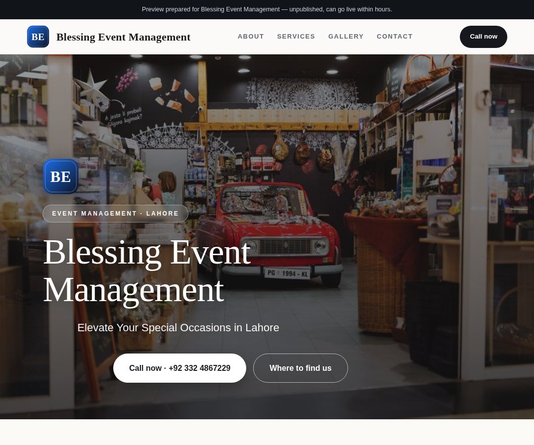 Blessing Event Management