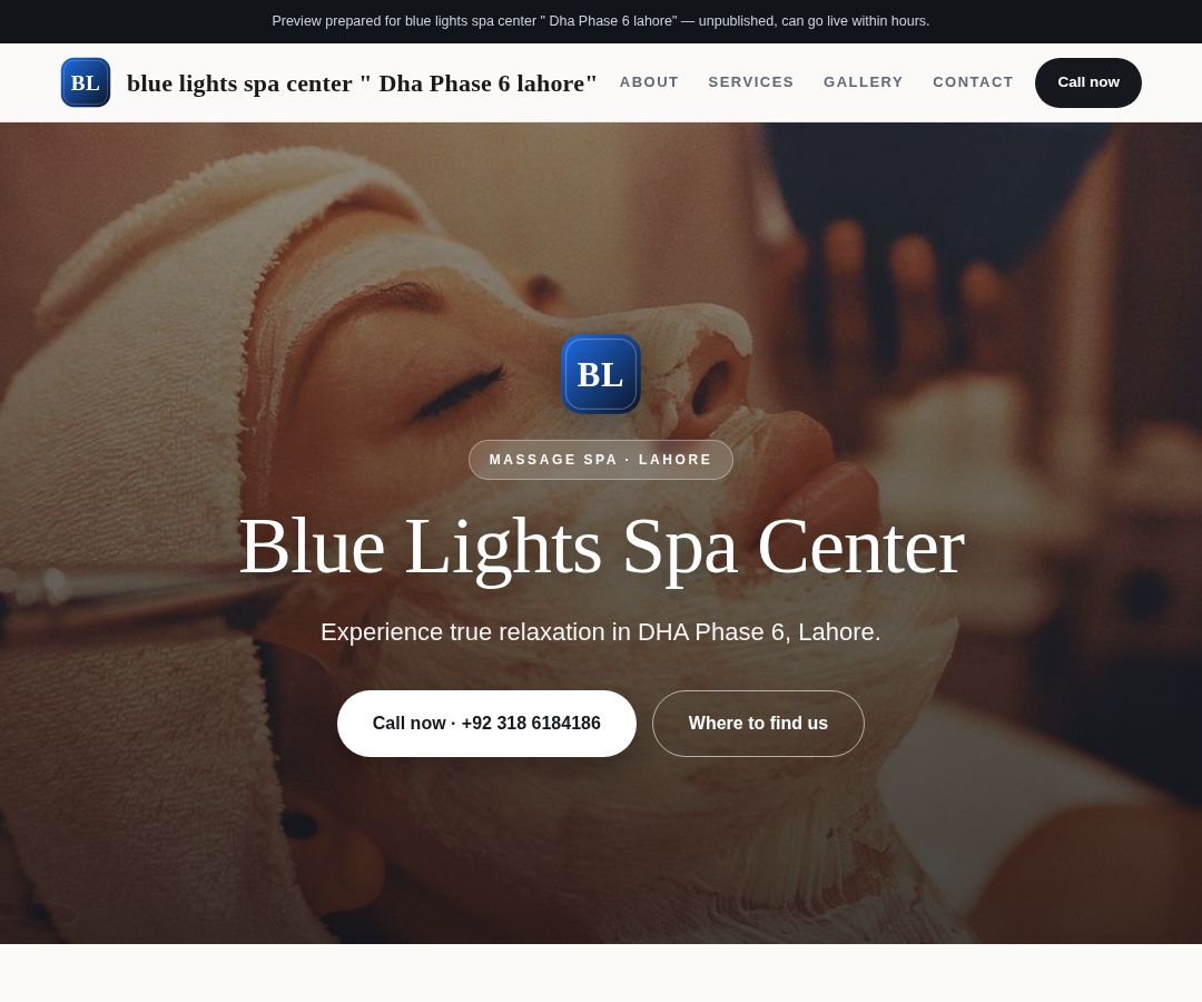 blue lights spa center " Dha Phase 6 lahore"