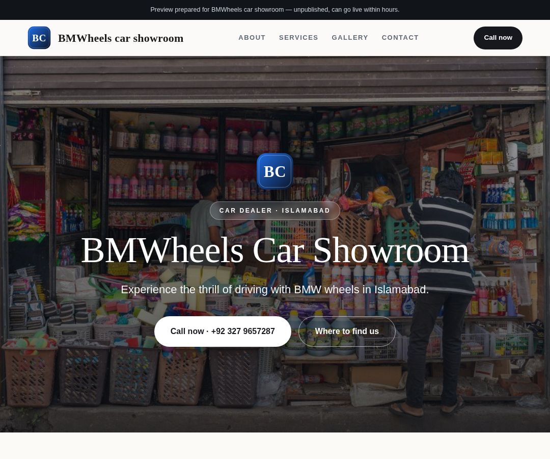 BMWheels car showroom
