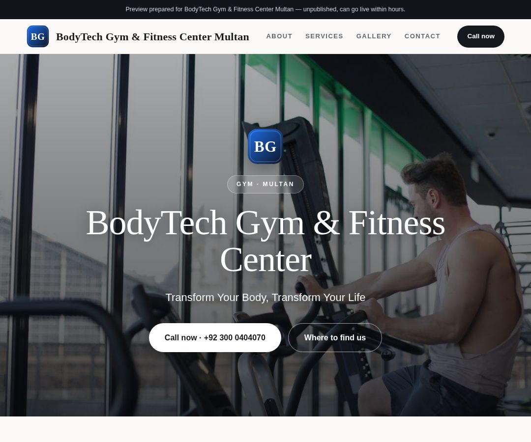 BodyTech Gym & Fitness Center Multan