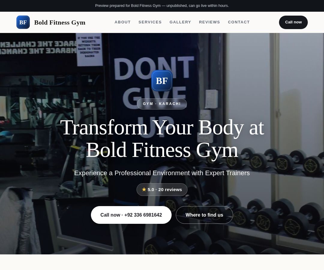 Bold Fitness Gym