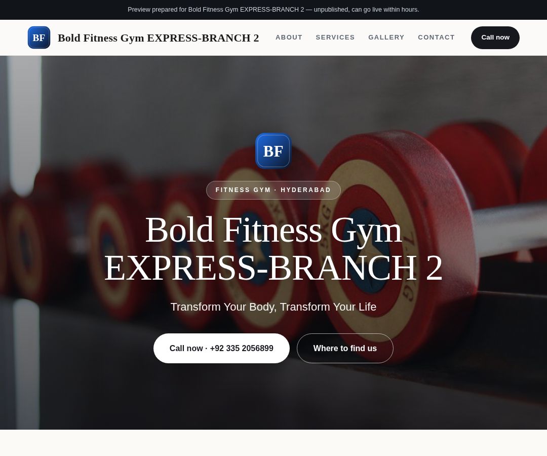 Bold Fitness Gym EXPRESS-BRANCH 2