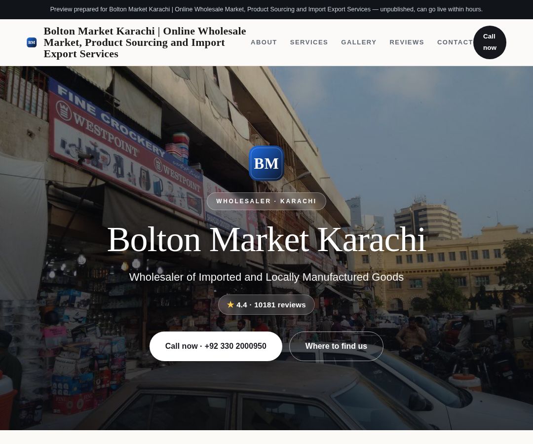 Bolton Market Karachi | Online Wholesale Market, Product Sourcing and Import Export Services