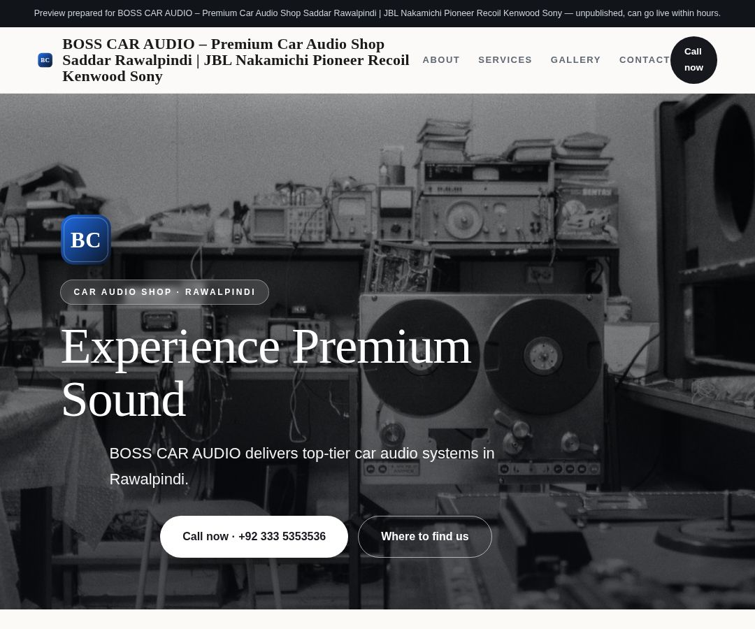 BOSS CAR AUDIO – Premium Car Audio Shop Saddar Rawalpindi | JBL Nakamichi Pioneer Recoil Kenwood Sony